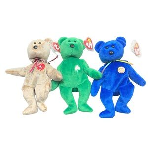 The Beanie Babies
Collection® Bear Trio - Tan, Green, and Blue